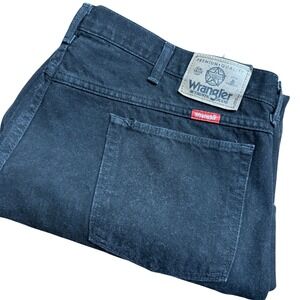 Wrangler Authentic Jeans Mens 46x29 (44x29) Black Denim Made USA Vintage